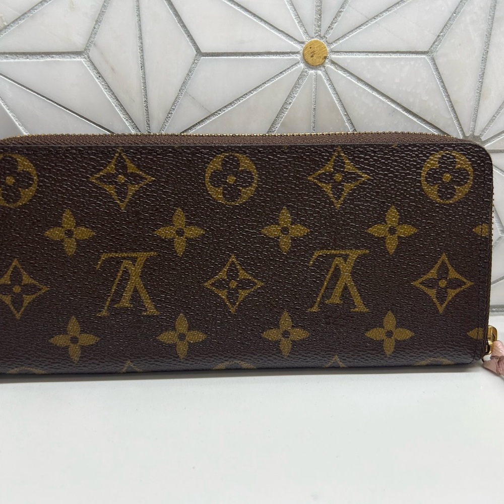 Louis Vuitton Monogram Zip-Around Wallet in Brown and Gold